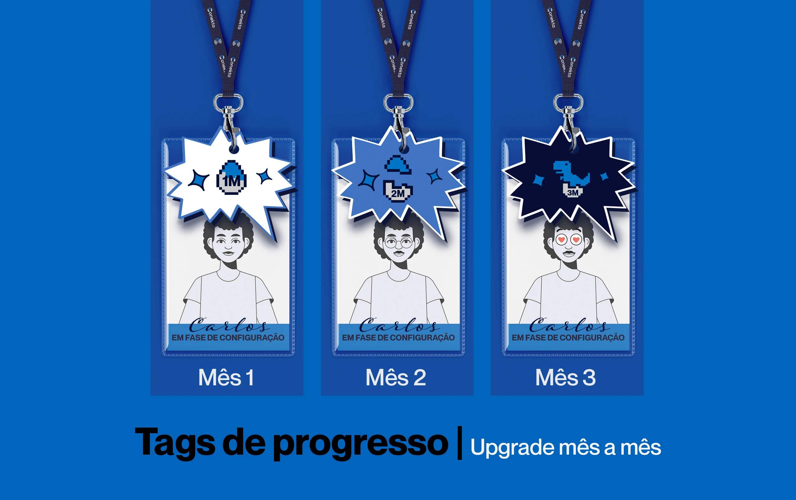 Modelo de crachá personalizável, criativo e de baixo custo